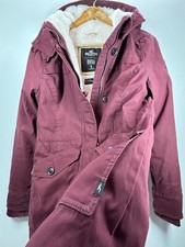 Hollister Jacket Parka Coat Small Crimson Herritage collection Fur Lined