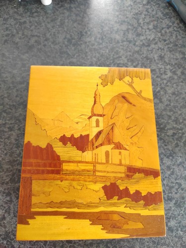 Vintage marquetry inlaid wood - vintage,