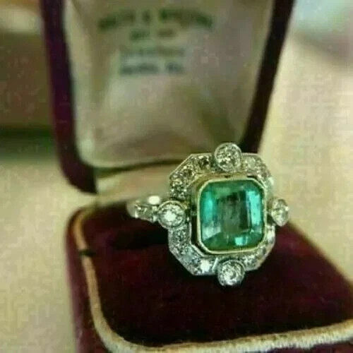 Art deco style emerald lab - style, &