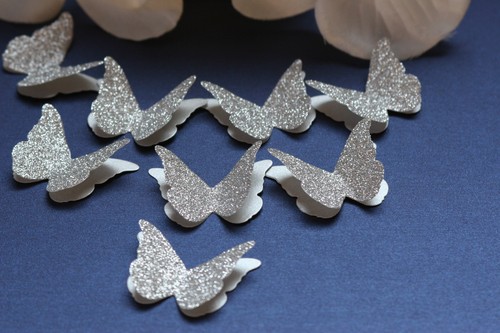 Silver glittered 3d - glittered,
