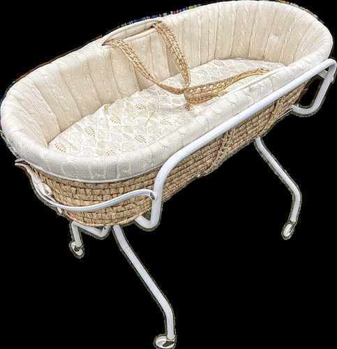 Baby moses basket with tan - basket,