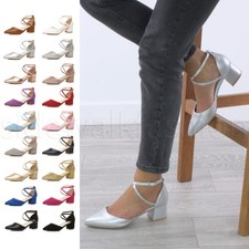 Womens ladies block mid heel