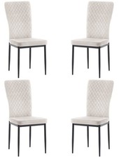 set of 4 Beige Velvet Dining