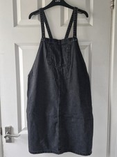 Matalan Black Denim Pinafore /
