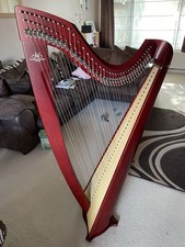 CAMAC CELTIC ISOLDE 38 CARBON STRUNG LEVER HARP INCLUDES DUST COVER & CARRY CASE