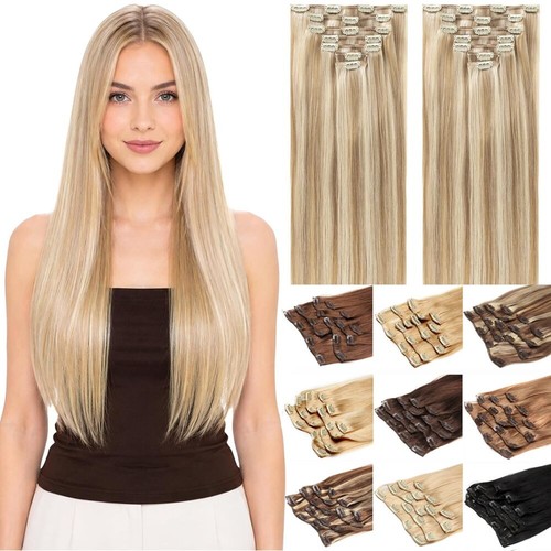 100 remy human hair clip - hair, in