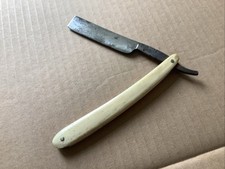 Rare Vintage Barbers Cut Throat Razor By CHRIS R JOHNSON & Co Bone Handle