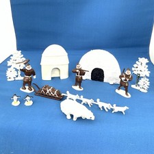 Vintage Timpo Arctic Explorers Set Original 1940s Lead Toy Figures 12 Pcs Rare