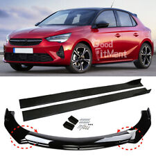For Vauxhall Corsa D E VXR Gloss Front Bumper Spoiler Lip + Side Skirts Splitter