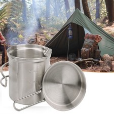 Stainless Steel Camping Cookware Cooking Pot Set for Outdoor Hiking Pan Picnic