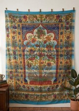 Blue Cotton Throw Bedcover