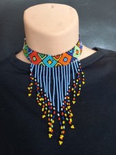 African Jewellery Zulu Choker / Veil Glass Beaded Necklace Handmade in KZN SA