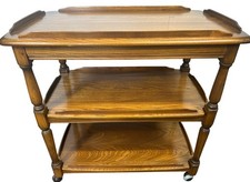 Ercol Vintage Wood Drinks Trolley with Wheels and Shelves - #1008