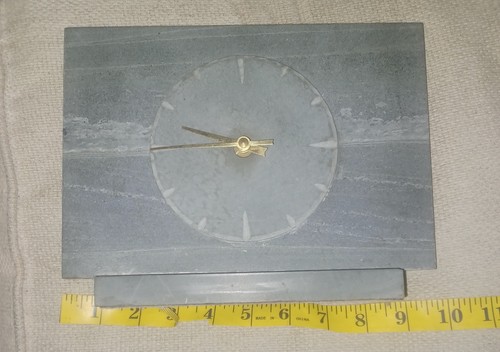 Grey slate clock quartz - clock,