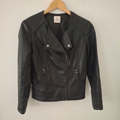 Black faux leather - , biker