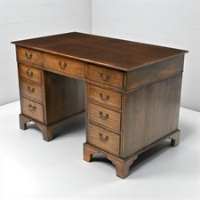 Vintage Oak Pedestal Desk 9 Drawers Georgian Style 3 Sections FREE UK Delivery