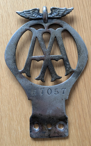 Early car badge - aa,