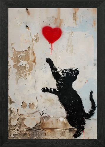 Cat heart banksy - banksy, inspired