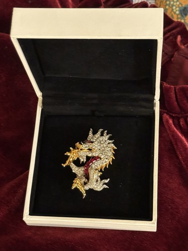 Swarovski dragon pin brooch - dragon,