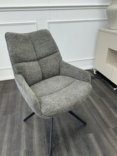 FV Kiara Ash Grey Fabric Swivel Dining Chair (Choose Quantity)