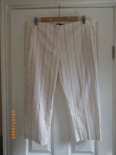 BNWOT M&S THE MIA SLIM MULTI COLOURED ELASTIC BACK WAISTBAND CROPS SZ 16S X 20