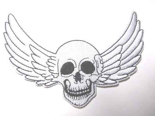 Skull wings biker emb - wings,
