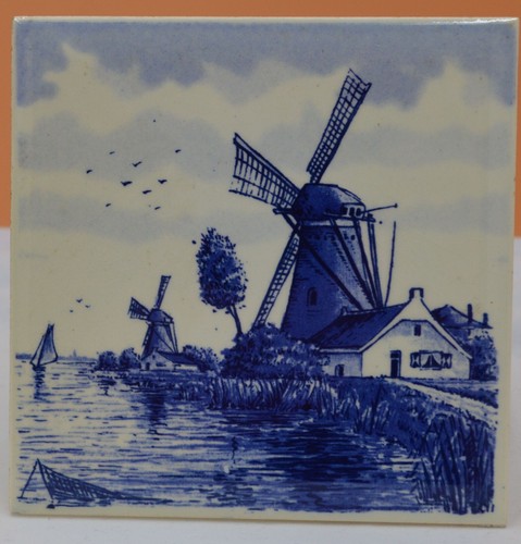 Hand painted delft - painted, blue