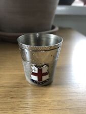 VINTAGE SILVER COLOUR WHISKY SHOT JUST A THIMBLE FULL London  CREST MAN CAVE 