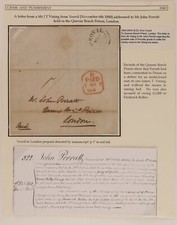 Pre Stamp letter 1840 Queens bench prison ref bankrupt