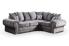 Fabric Corner Sofa Left or Right L-Shaped Grey Verona Free Delivery