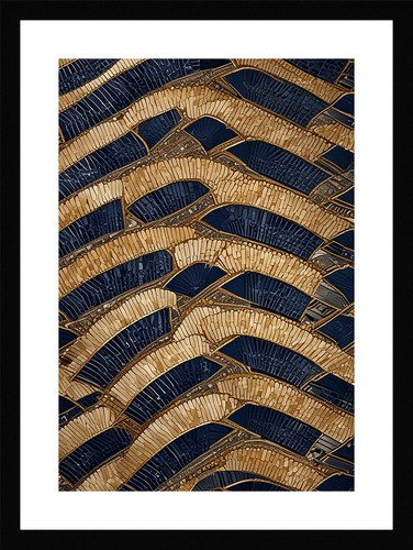 Vibrant art deco fan framed - art,