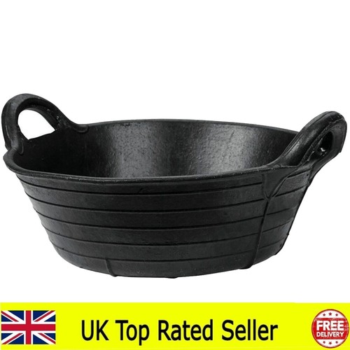 Black horse pony feed bucket - black,