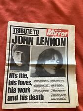 Tribute To John Lennon  Mirror Special Issue Original Edition Newspaper 