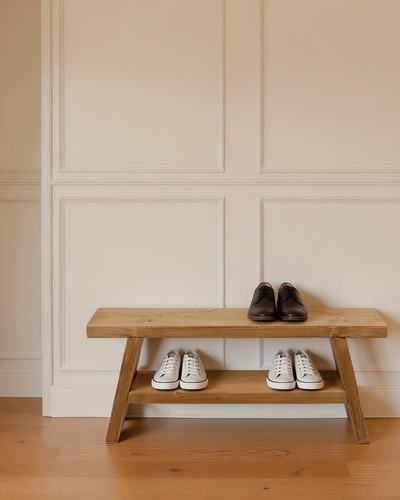 Wooden shoe bench rack - shoe, storage