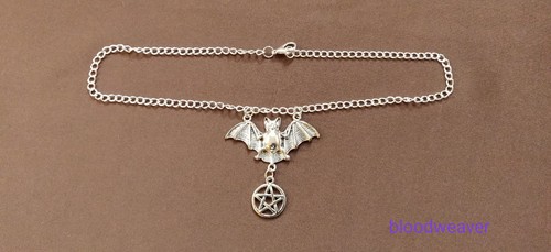 Bat pentagram tibetan silver - bat,