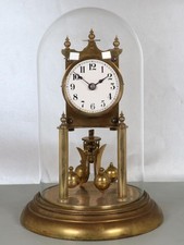 BADISCHE ANTIQUE TORSION ANNIVERSARY 400 DAY CLOCK glass dome, BALL PENDULUM