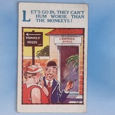 Comic Postcard 1942 Bomb Proof Shelter Fat Lady Bottom Sun Proof Red Costume