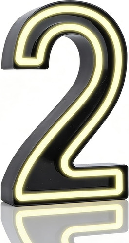 Lighted number sign 6 - lighted, 8.6"