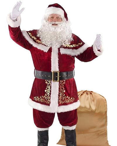 Mens luxury santa - costume, 11pc