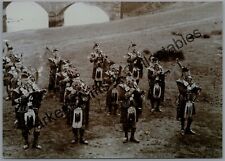 Military Photograph Cameron Highlanders Pipers Playing In Field 