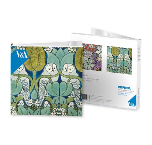 Voysey owls 8 blank note - &,