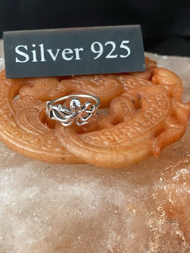Solid silver octopus ring - silver,