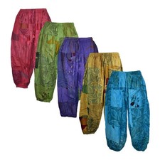 Patchwork cotton harem - cotton,