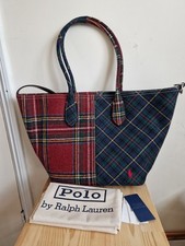 POLO RALPH LAUREN Patchwork Wool Medium Bellport Tote Bag BNWT