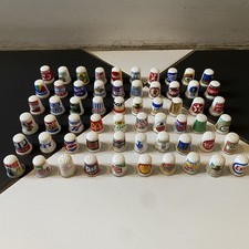 Collection Of Fine Bone China Thimbles Advertising Bundle x60 Advert Vintage