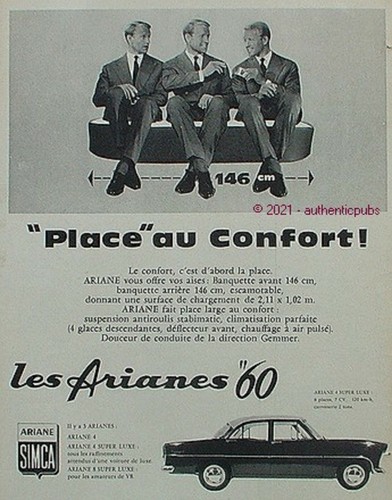 1959 advertisement simca - advertisement, car