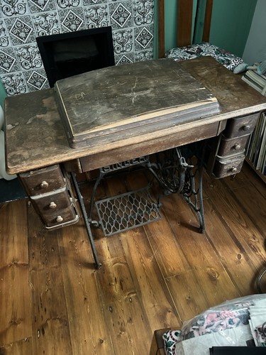 Antique singer treadle sewing - singer,