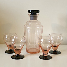 Vintage Art Deco Pink & Black