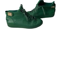 TRAVEL FOX Men's Malibu Nappa Leather Round Toe Lace-Up Mid-Top Green  Size 11