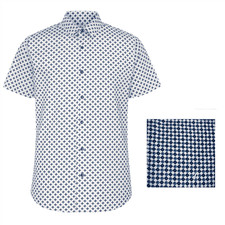 Mens Plus Size Shirt, Multi-Colour Cotton Short Sleeve Button Shirt, UK XXL-8XL